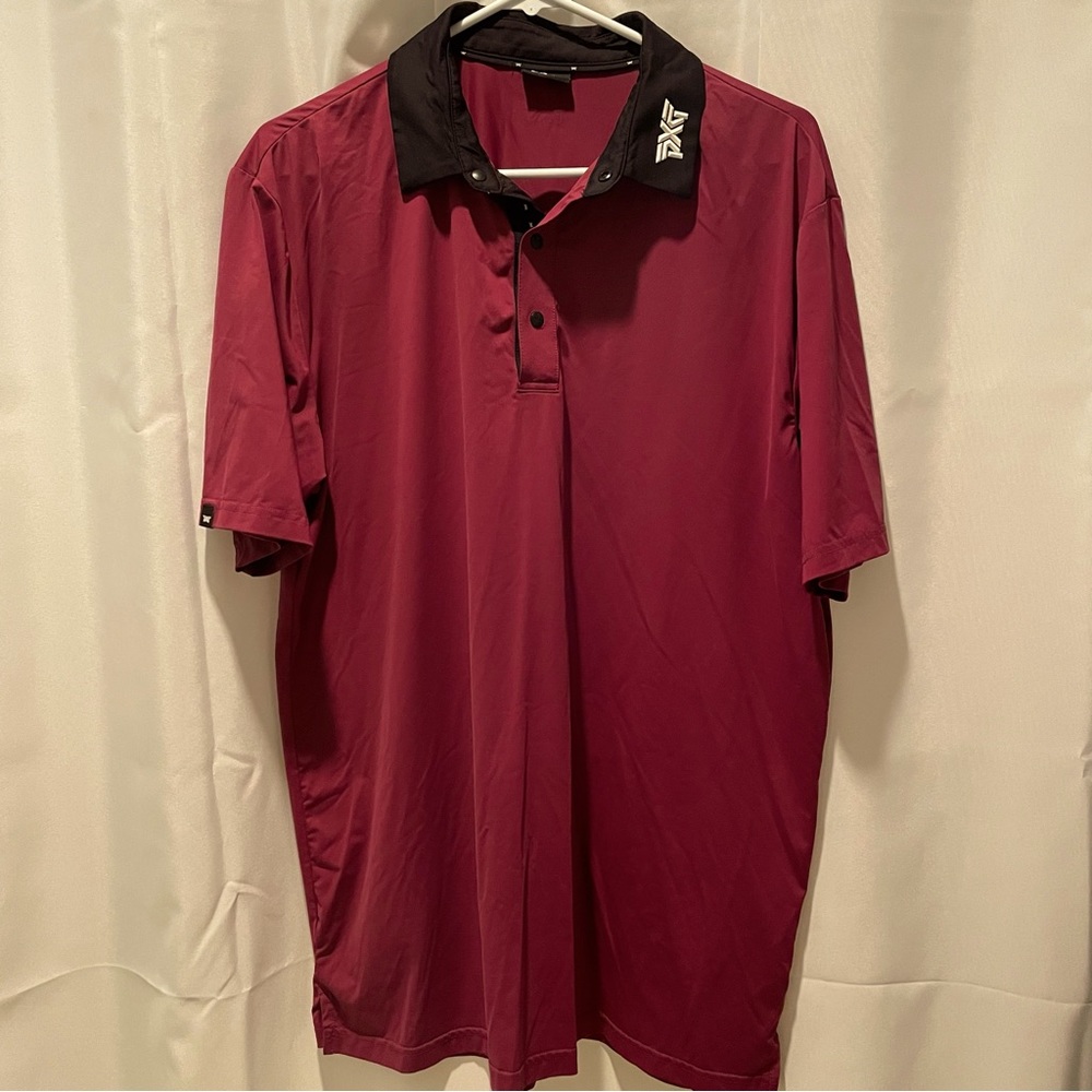 Burgundy Polo PXG Black Collar - Men’s Medium